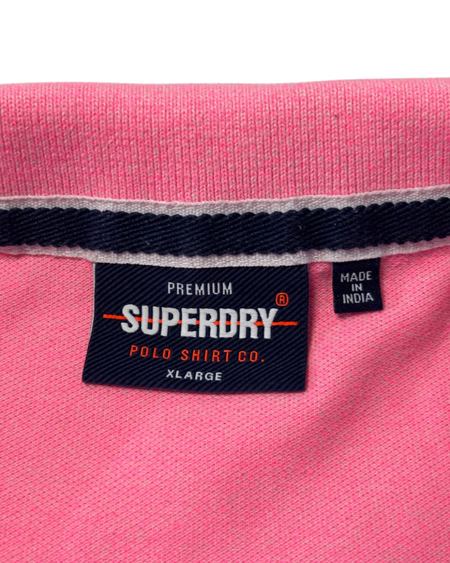 Superdry Pink Graphic Collegiate Polo Shirt