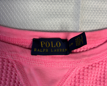 Polo Ralph Lauren Pink Waffle Knit Crewneck Sweatshirt