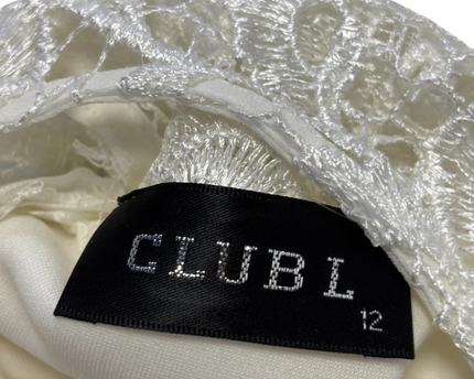 CLUBL White Lace Overlay Bodycon Dress