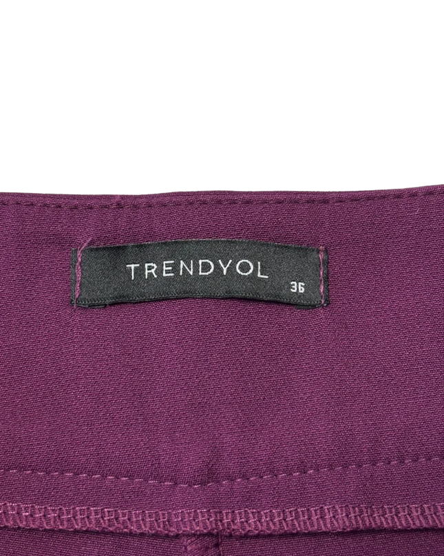 TRENDYOL Purple High-Waist Tapered Trousers