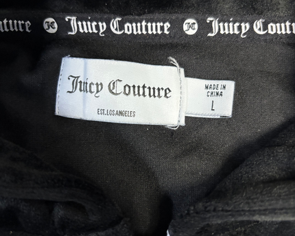 Juicy Couture Black Velour Zip-Up Hoodie