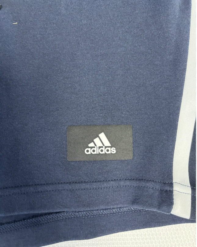 Adidas Navy Three-Stripe Athletic Training Shorts