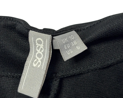 Asos Black Tie Hem High-Waisted Slim Pants