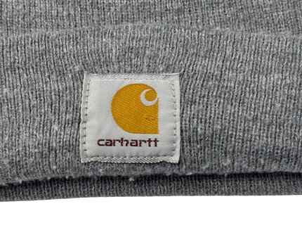 Carhartt Grey Knit Logo Patch Beanie