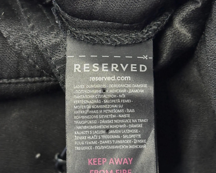 Reserved Black Viscose Dungaree Jumpsuit