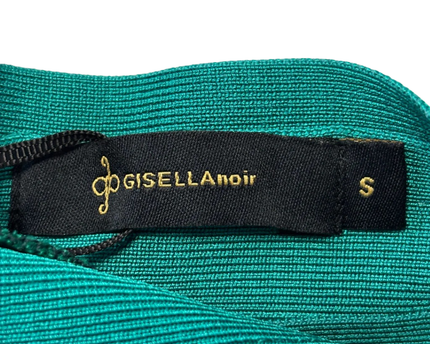 GISELLAnoir Emerald One-Shoulder Bandage Mini Dress W/TAG