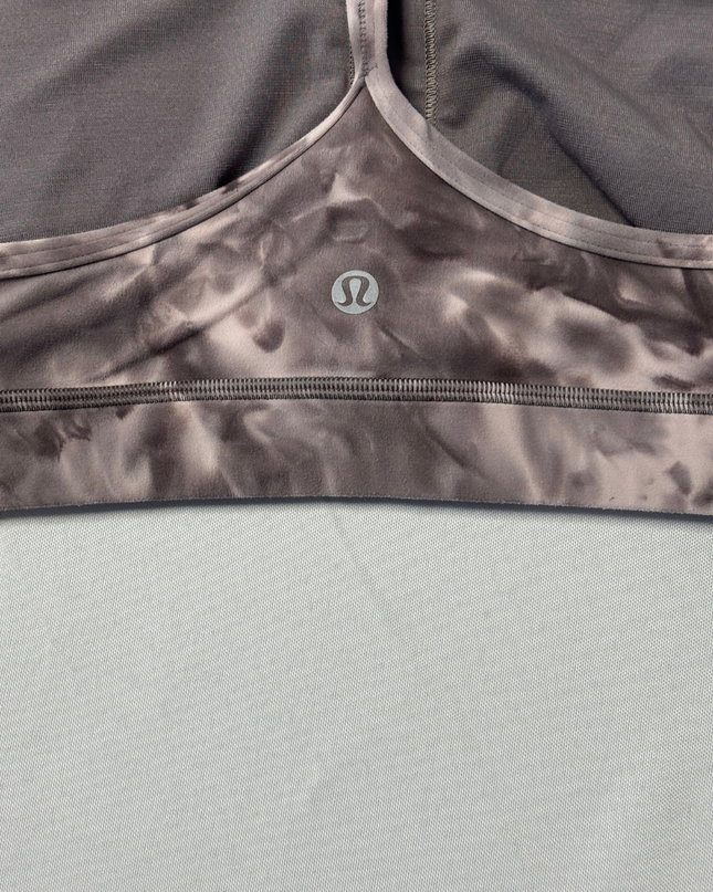 Lululemon Grey Tie Dye Flow Y Racerback Sports Bra