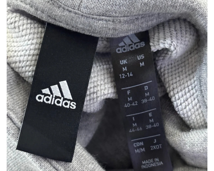 Adidas Gray Colorblock High Neck Logo Tape Sweatshirt