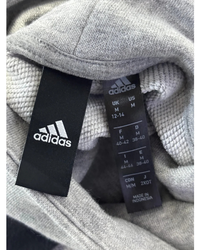 Adidas Gray Colorblock High Neck Logo Tape Sweatshirt