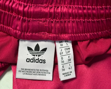 Adidas Pink Satin 3-Stripe Track Pants