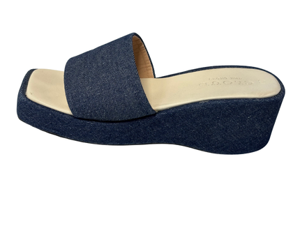 Cloud Blue Denim Platform Sandals