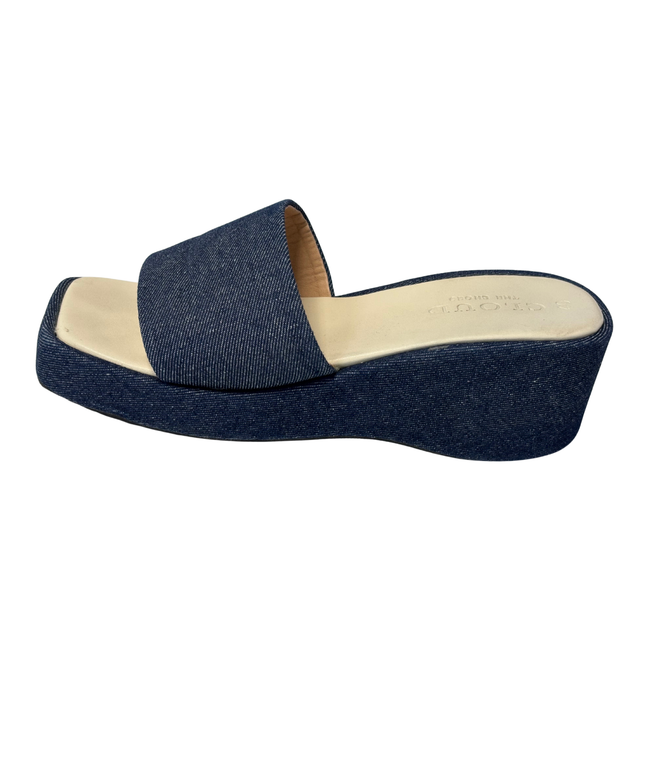 Cloud Blue Denim Platform Sandals