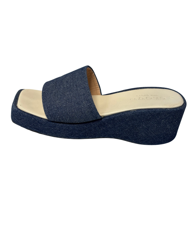 Cloud Blue Denim Platform Sandals