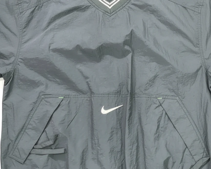 Nike Black Vintage V-Neck Windbreaker Pullover Jacket