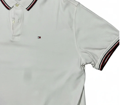 Tommy Hilfiger White Tipped Short Sleeve Polo Shirt