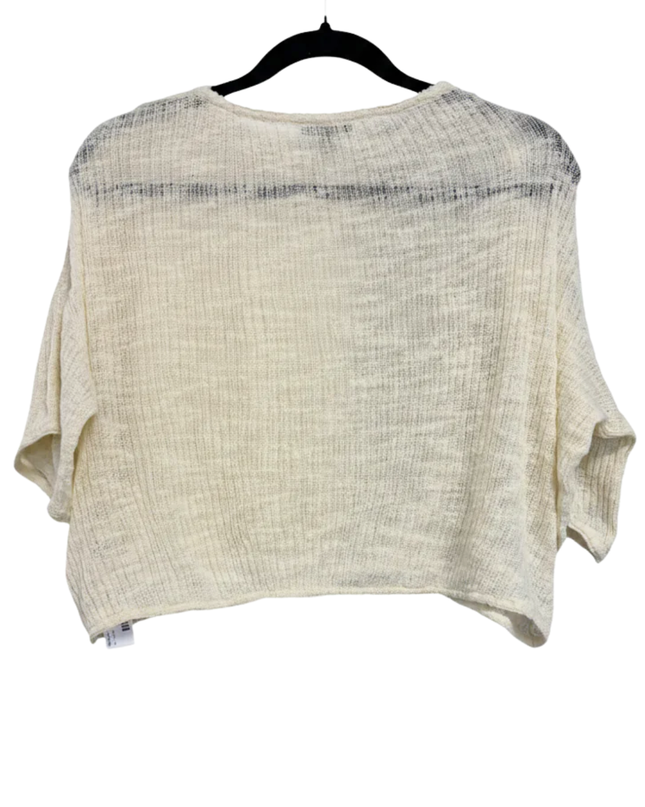 Massimo Dutti Cream Cropped Knit Boxy Blouse