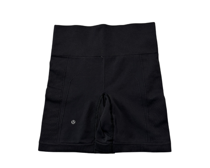 Lululemon Black High-Rise Ribbed Seamless Sports Shorts