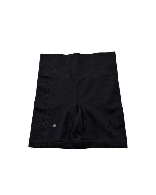 Lululemon Black High-Rise Ribbed Seamless Sports Shorts