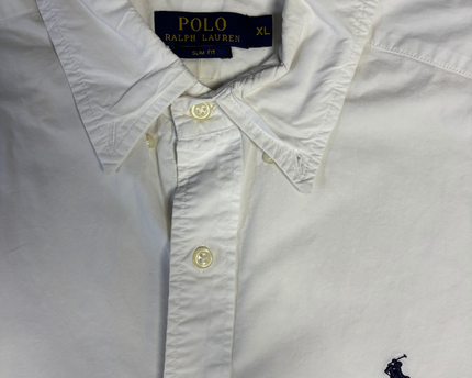 Polo Ralph Lauren White Slim Fit Long Sleeve Button-Down Shirt