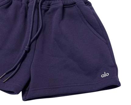 Alo Purple Cotton Blend Lounge Shorts