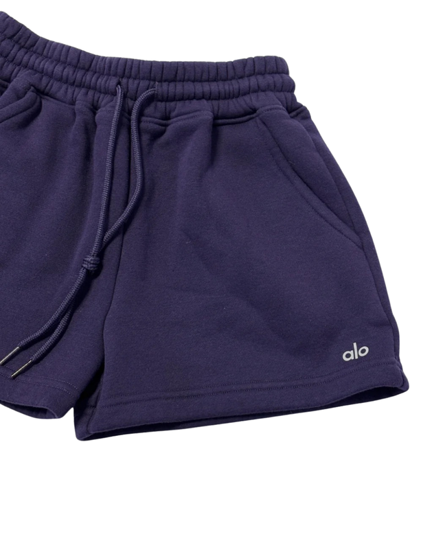 Alo Purple Cotton Blend Lounge Shorts