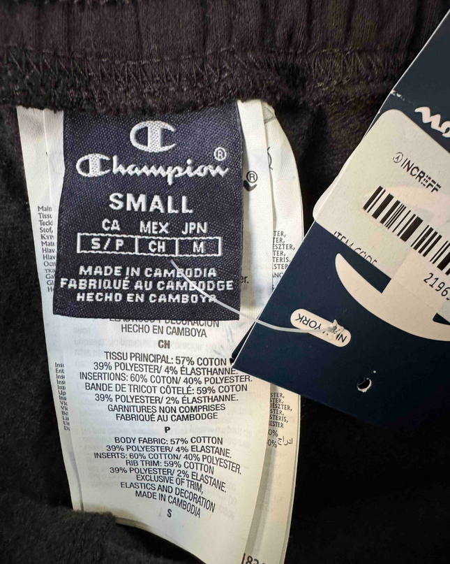 Champion Essential Black Fleece Jogger - XS | Waist: 28" | With Tags