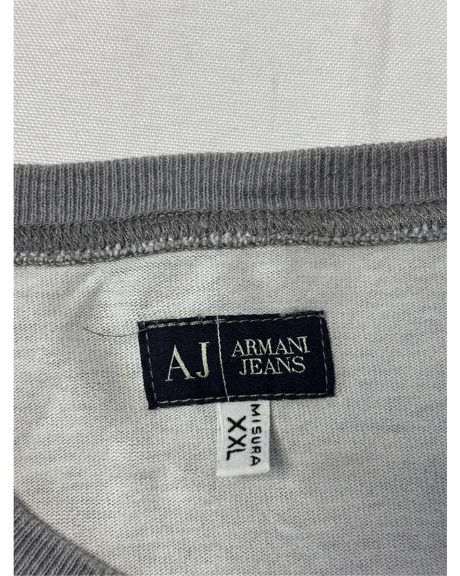Armani Jeans Grey Graphic Long Sleeve Crewneck T-Shirt