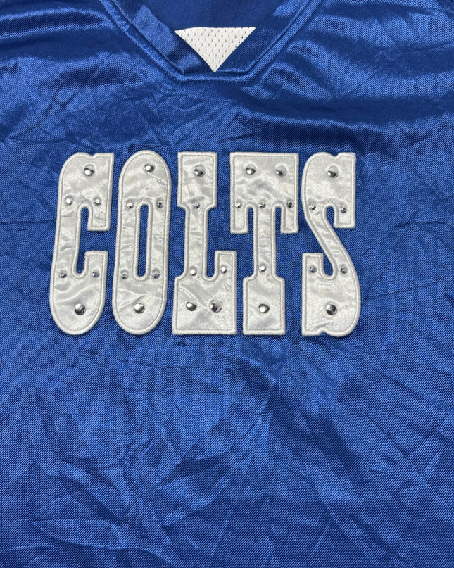 NFL Team Apparel Blue Indianapolis Colts Rhinestone Mesh Jersey