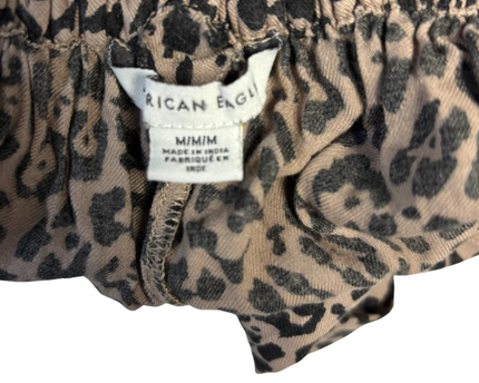 American Eagle Leopard Print Elastic Waist Viscose Pants