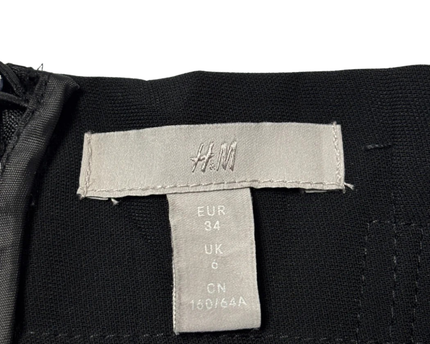 H&M Black High-Waist Paperbag Skirt with Tie Belt