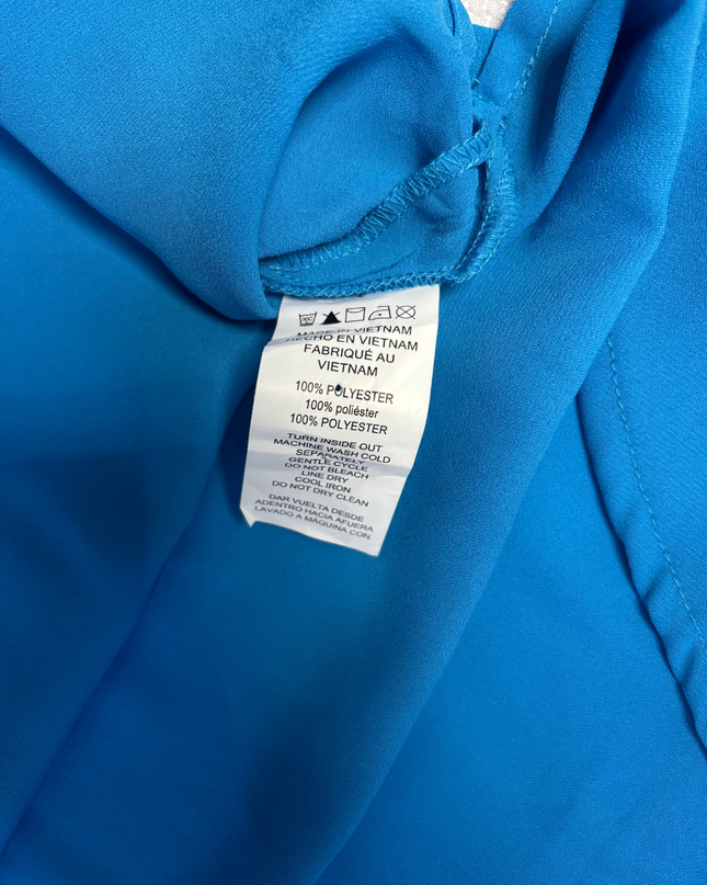 Michael Kors Vibrant Blue Zip-Front Utility Blouse