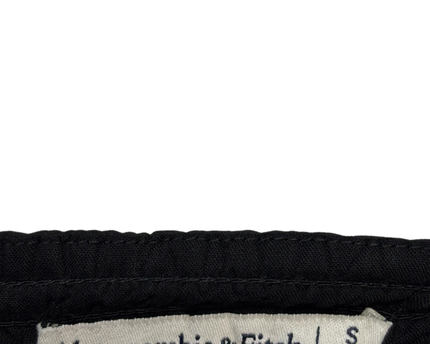 Abercrombie & Fitch Black Puff Sleeve Tie-Front Blouse