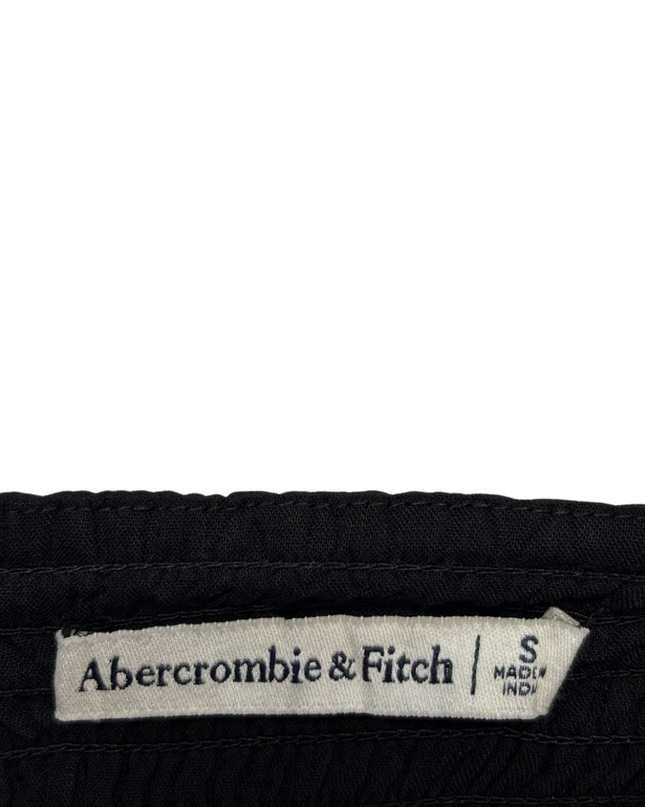 Abercrombie & Fitch Black Puff Sleeve Tie-Front Blouse