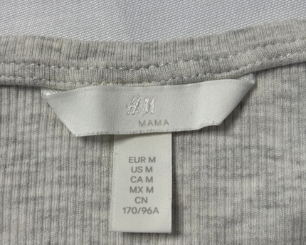 H&M Grey Ribbed Henley Short Sleeve Dress