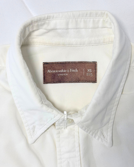 Abercrombie & Fitch White Stretch Oxford Long Sleeve Shirt - M