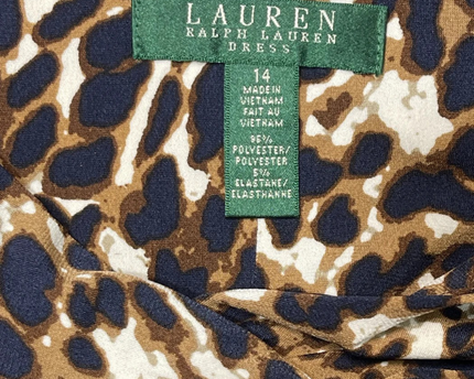 Lauren Ralph Lauren Leopard Print Sleeveless Ruched Dress