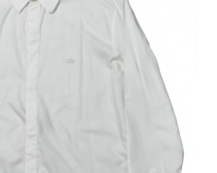 Lacoste White Slim Fit Long-Sleeve Cotton Shirt