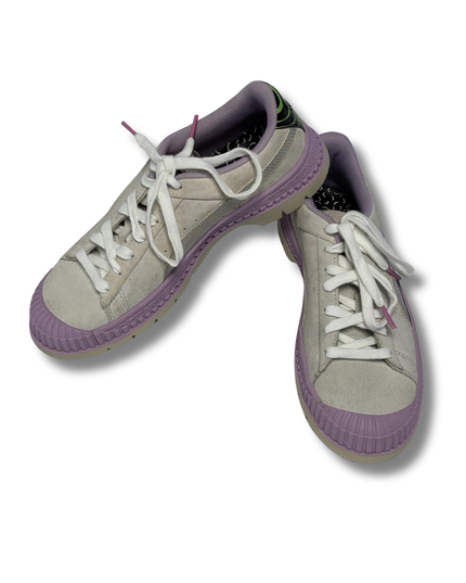 Puma Grey and Purple Suede Platform Trace Sneakers