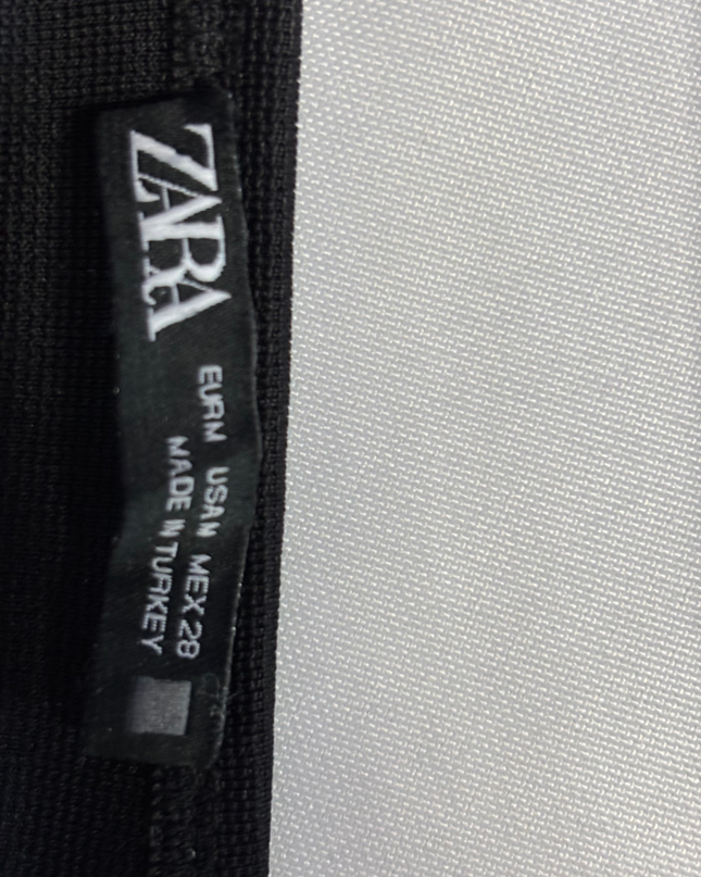 Zara Black Long Sleeve Puff Shoulder Corset Top