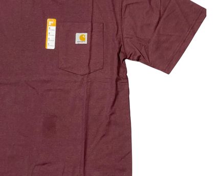 Carhartt Burgundy Heavyweight Loose Fit Pocket T-Shirt W/Tags
