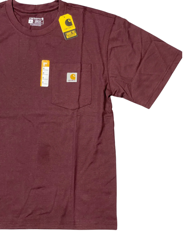Carhartt Burgundy Heavyweight Loose Fit Pocket T-Shirt W/Tags