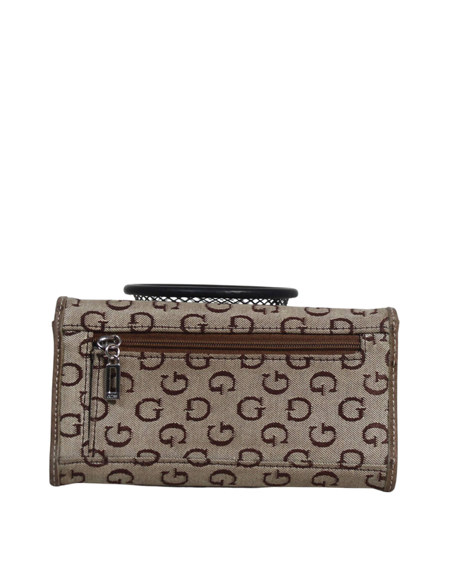 Guess Brown Monogram Logo Wallet Clutch
