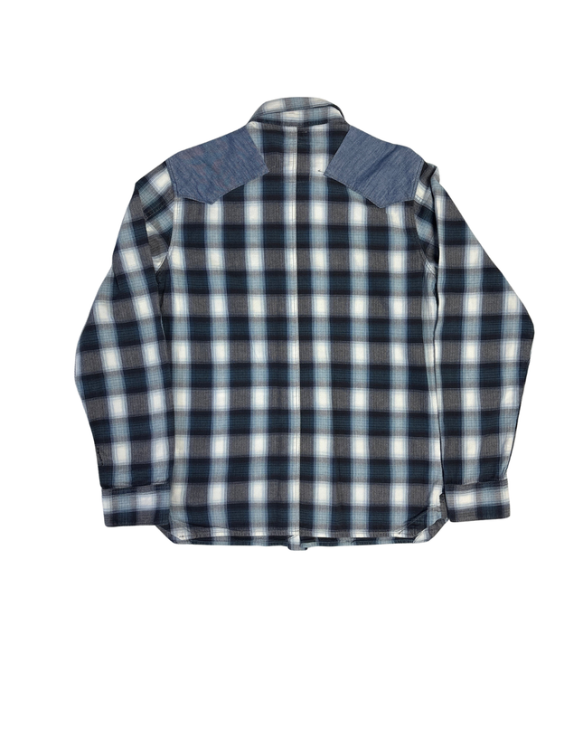 G-Star Raw Blue Plaid Denim Panel Shirt