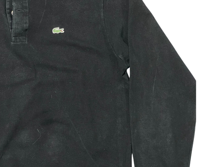 Lacoste Black Long-Sleeve Pique Polo Shirt