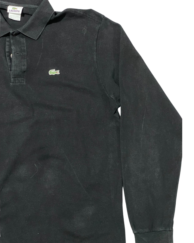 Lacoste Black Long-Sleeve Pique Polo Shirt