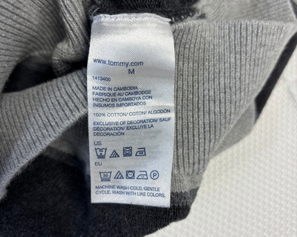 Tommy Hilfiger Grey Striped Crew Neck Sweater