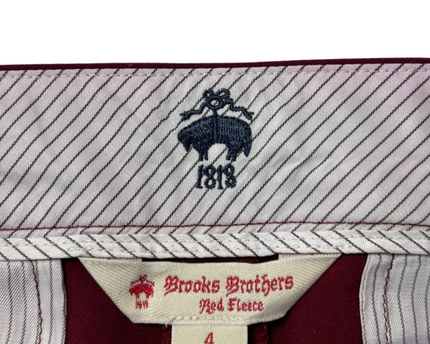 Brooks Brothers Red Fleece Maroon Slim-Fit Trousers