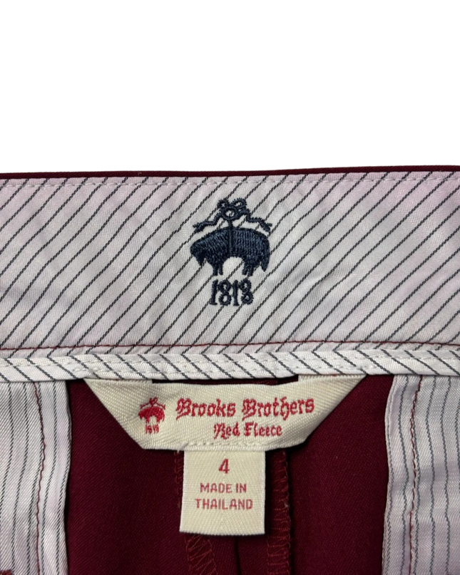 Brooks Brothers Red Fleece Maroon Slim-Fit Trousers