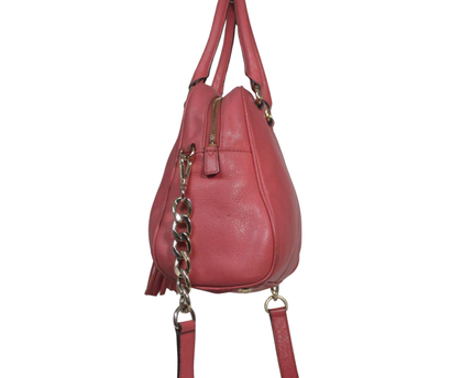 Michael Kors Pink Pebbled Leather Tassel Satchel Bag