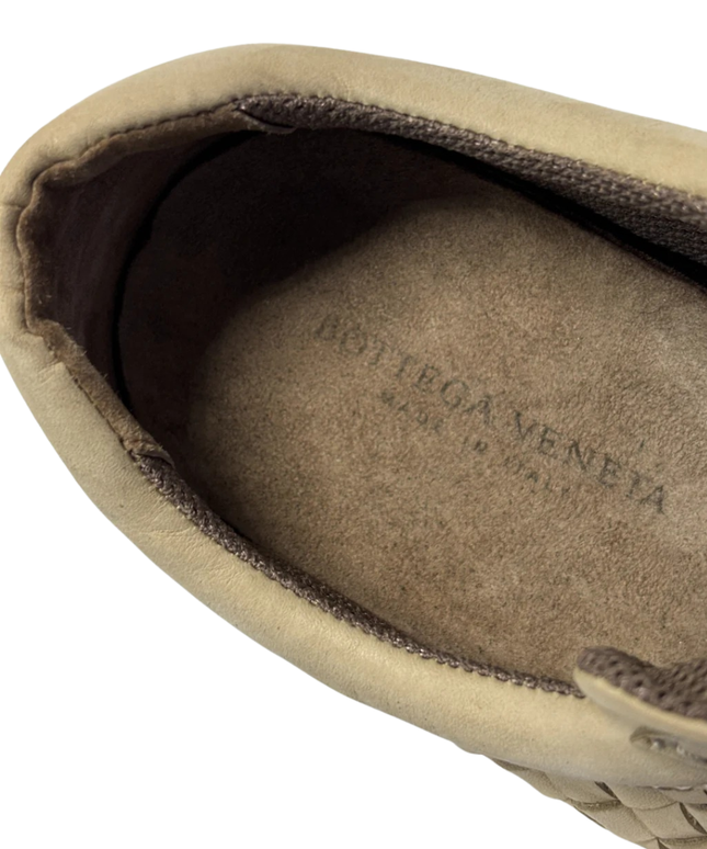 Bottega Veneta Beige Intrecciato Leather Sneakers